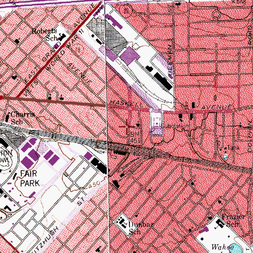 Topographic Map of Griggs Chapel Baptist Church, TX