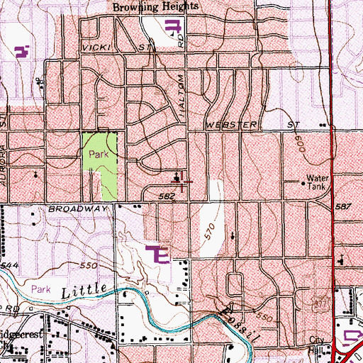 Topographic Map of Haltom Road Baptist Church, TX