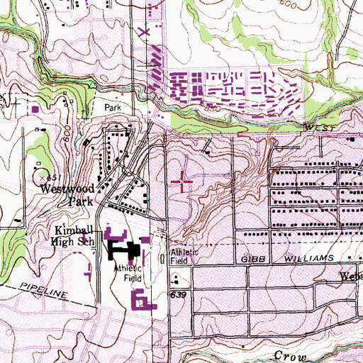 Topographic Map of Hampton Place Baptist Church, TX