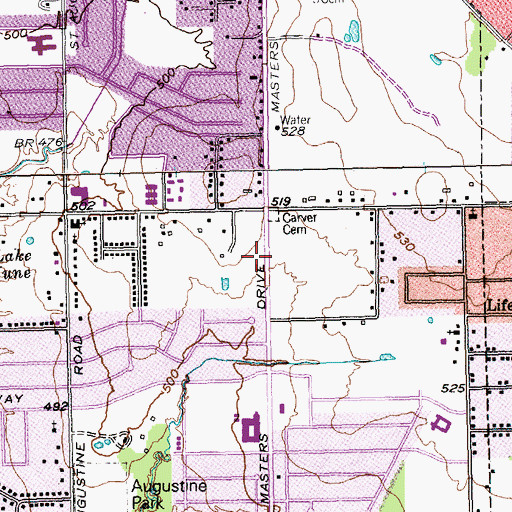 Topographic Map of Heavenly Joy Church, TX