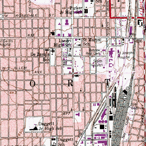 Topographic Map of Hemphill Presbyterian Church, TX