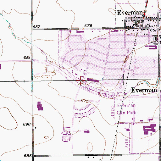 Topographic Map of Holy Faith Cathedral of Praise, TX