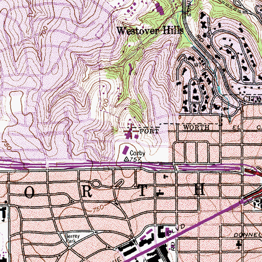Topographic Map of Holy Family Church, TX