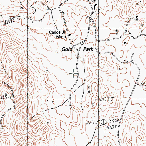 Topographic Map of Gold Park, CA