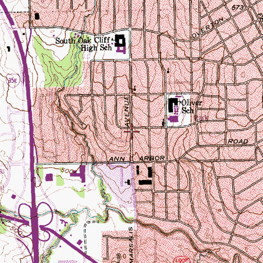 Topographic Map of Holymaster Church of God in Christ, TX