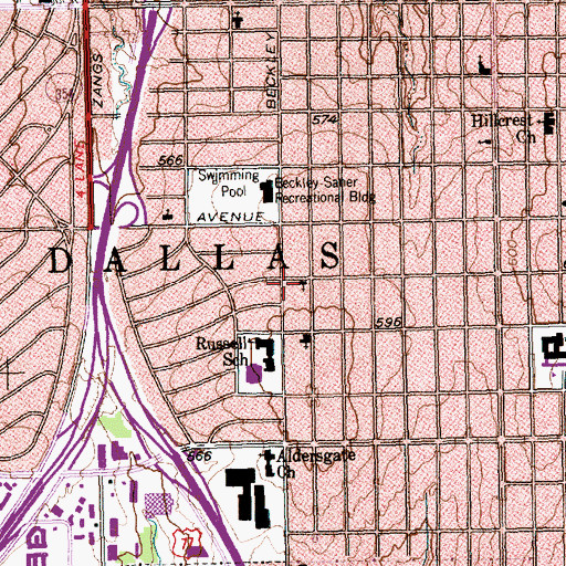 Topographic Map of House of Prayer Assembly of God, TX