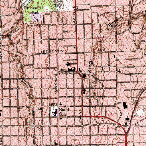 Topographic Map of House of Refuge Full Gospel Church, TX