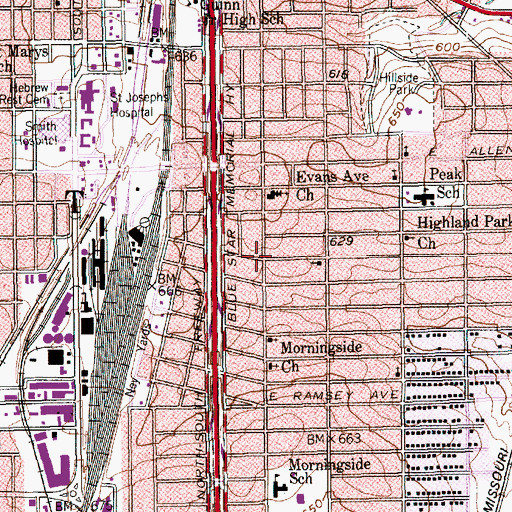 Topographic Map of House on the Rock Church, TX