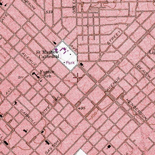 Topographic Map of I Am Sanctuary Church, TX