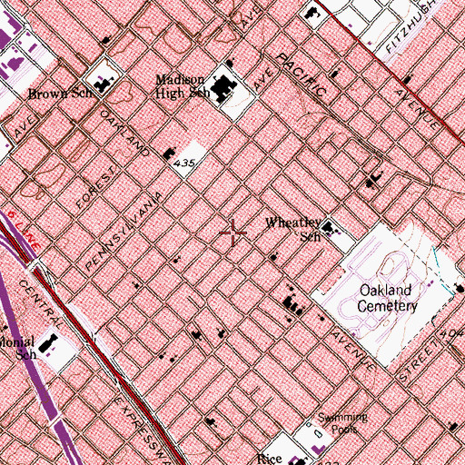 Topographic Map of Ideal Christian Center, TX