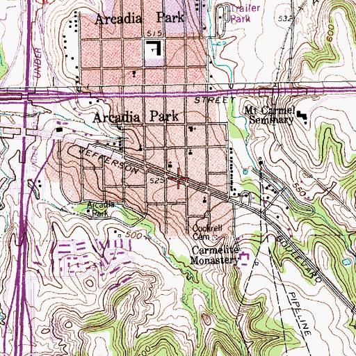 Topographic Map of Iglesia Apostoles y Profetas, TX