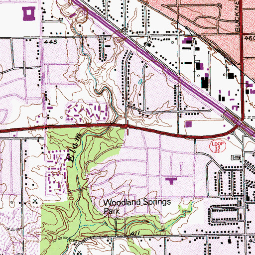 Topographic Map of Iglesia Avivamiento Cristiano, TX