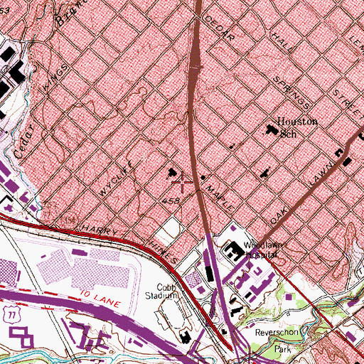 Topographic Map of Iglesia Bautista Ebenezer, TX
