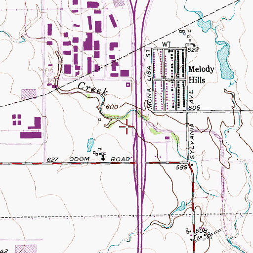 Topographic Map of Iglesia Bautista Getsemani, TX