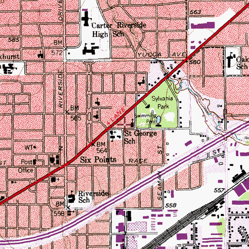 Topographic Map of Iglesia Cordero de Dios, TX