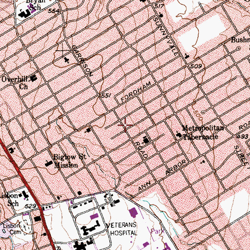 Topographic Map of A House of Deliverance Church, TX