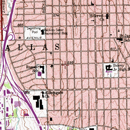 Topographic Map of Abraham Baptist Church, TX