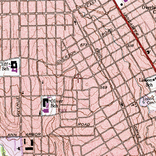 Topographic Map of Adullam Christian Fellowship Church, TX