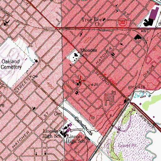 Topographic Map of African Methodist Episcopal Church, TX