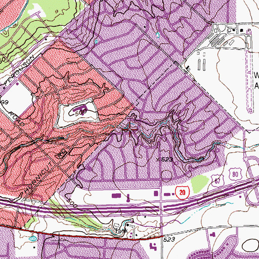 Topographic Map of Ambassador International Church, TX