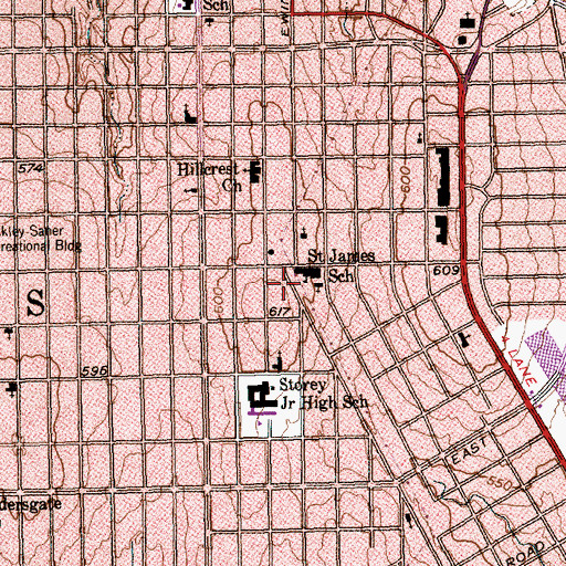 Topographic Map of Antioch Baptist Church, TX