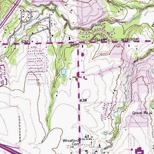 Topographic Map of Antioch Fellowship Baptist Church, TX