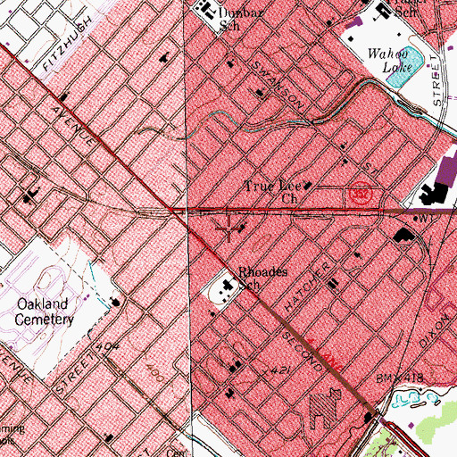 Topographic Map of Antioch Missionary Baptist Church, TX