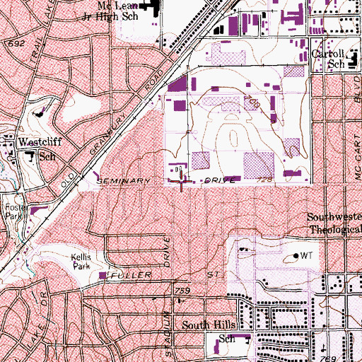 Topographic Map of Baptist Temple, TX