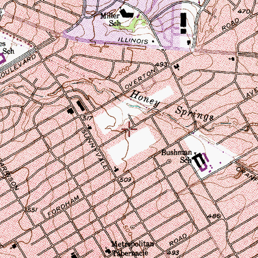 Topographic Map of Believers Non-Denominational Church, TX