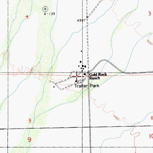 Topographic Map of Gold Rock Ranch, CA