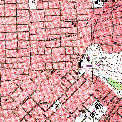 Topographic Map of Bethany Christian Church, TX