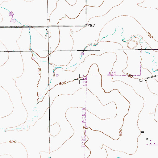 Topographic Map of Bethany Fellowship Church, TX