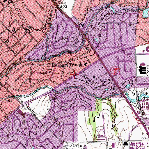 Topographic Map of Bethel Baptist Church of Dallas, TX