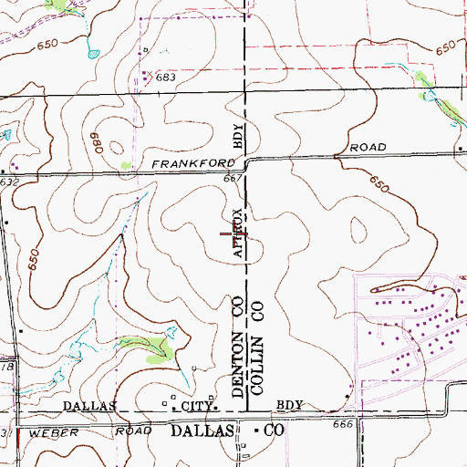 Topographic Map of Bethel Church, TX