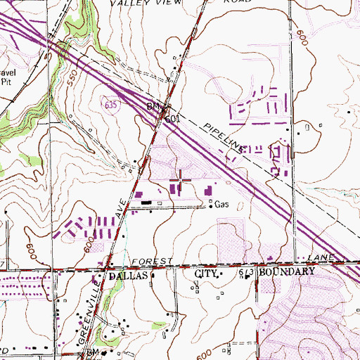 Topographic Map of Bethel House of Worship, TX