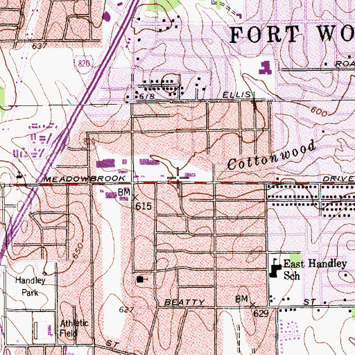 Topographic Map of Bethel Temple, TX