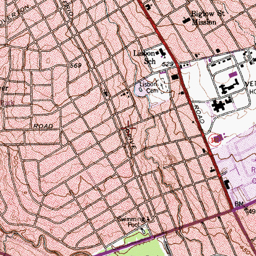 Topographic Map of Bethel Temple Pentecostal Church, TX