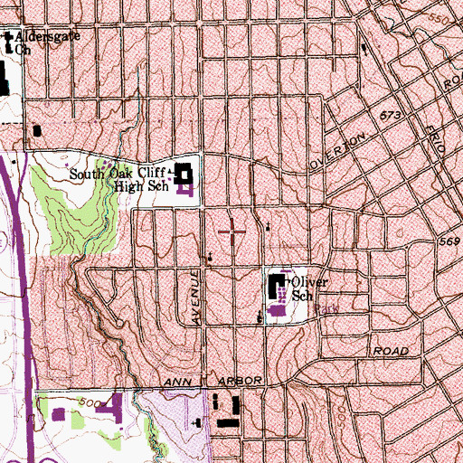 Topographic Map of Bethesda Missionary Baptist Church, TX