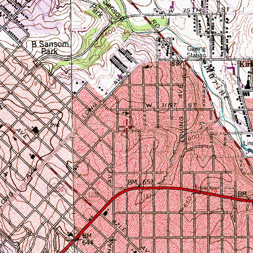 Topographic Map of Bethlehem Baptist Church, TX