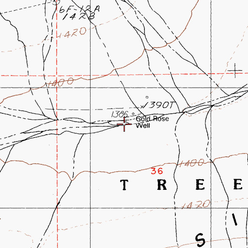Topographic Map of Gold Rose Well, CA