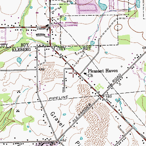 Topographic Map of Bethlehem Primitive Baptist Church, TX