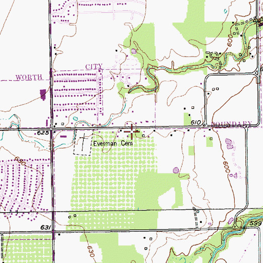 Topographic Map of Bible Baptist Church, TX