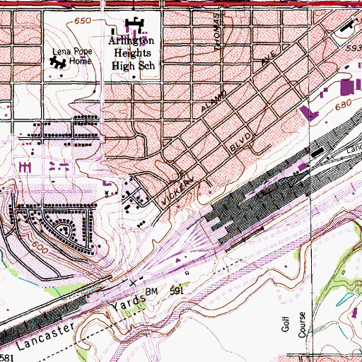 Topographic Map of Bnai Brith, TX