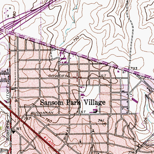 Topographic Map of Broadview Assembly of God Church, TX