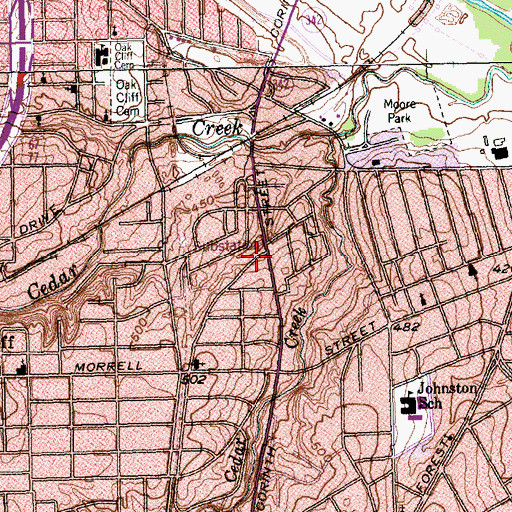 Topographic Map of Brotherly Love Family Church, TX