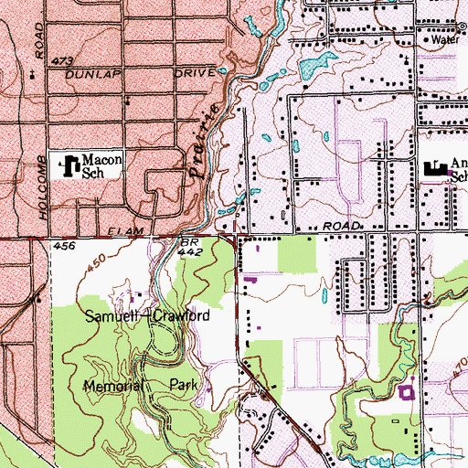 Topographic Map of Calvary East Baptist Church, TX