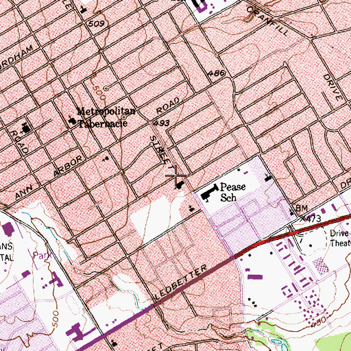 Topographic Map of Calvary Philadelphia Church, TX