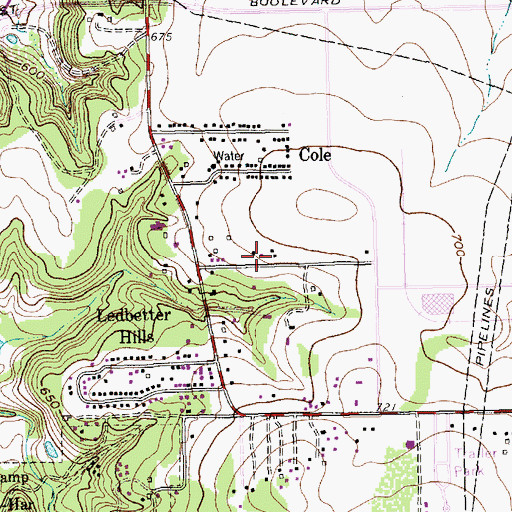 Topographic Map of Cambodian Buddist Temple, TX