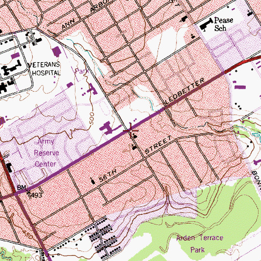 Topographic Map of Carver Heights Baptist Church, TX