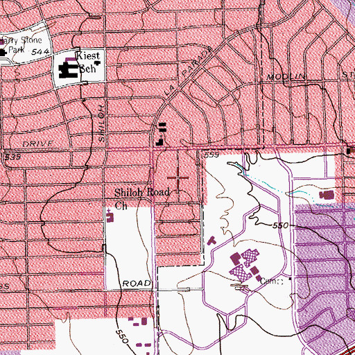 Topographic Map of Casa View Nazarene Church, TX